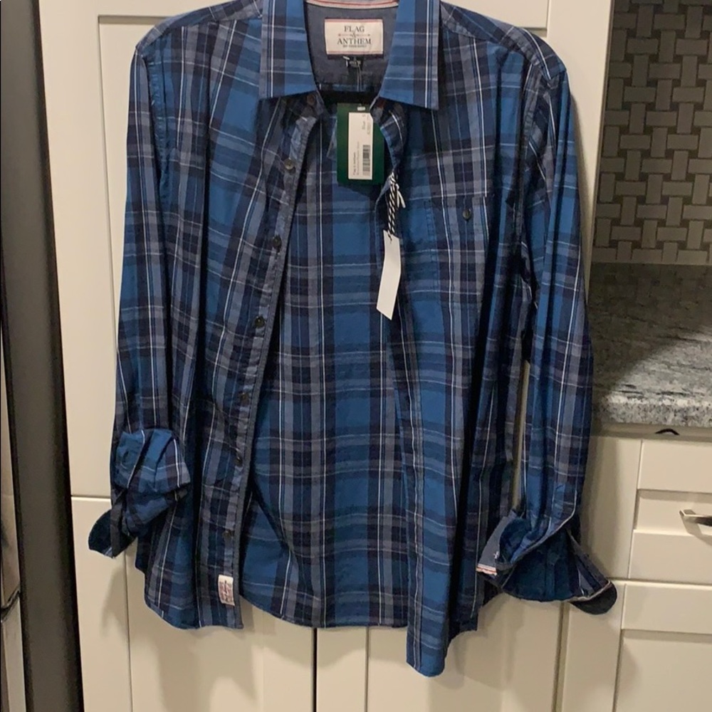 Flag and Anthem button down shirt
